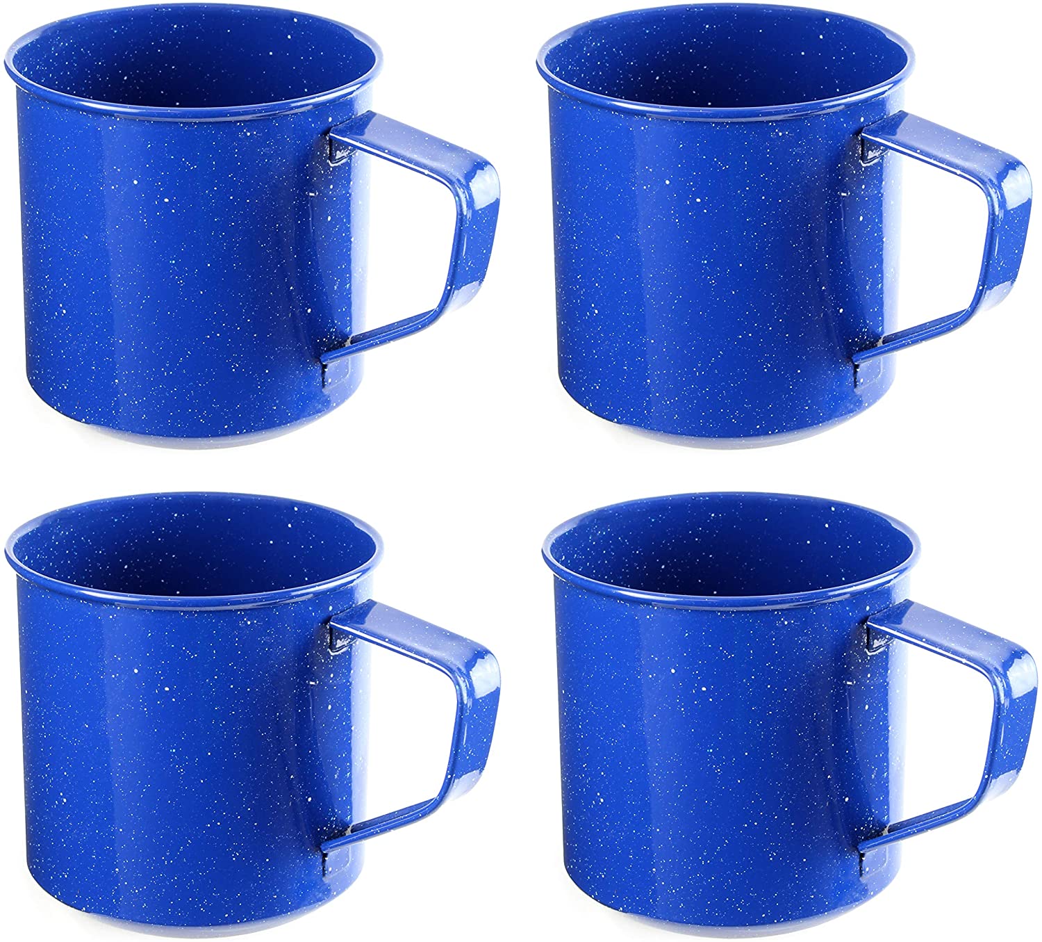Enamel Drinking Mugs Cups for Home Use/Office/Party or Camping Bright Colors and Classic Look TeamFar Tea Coffee Mug Set of 4 12 ounce 