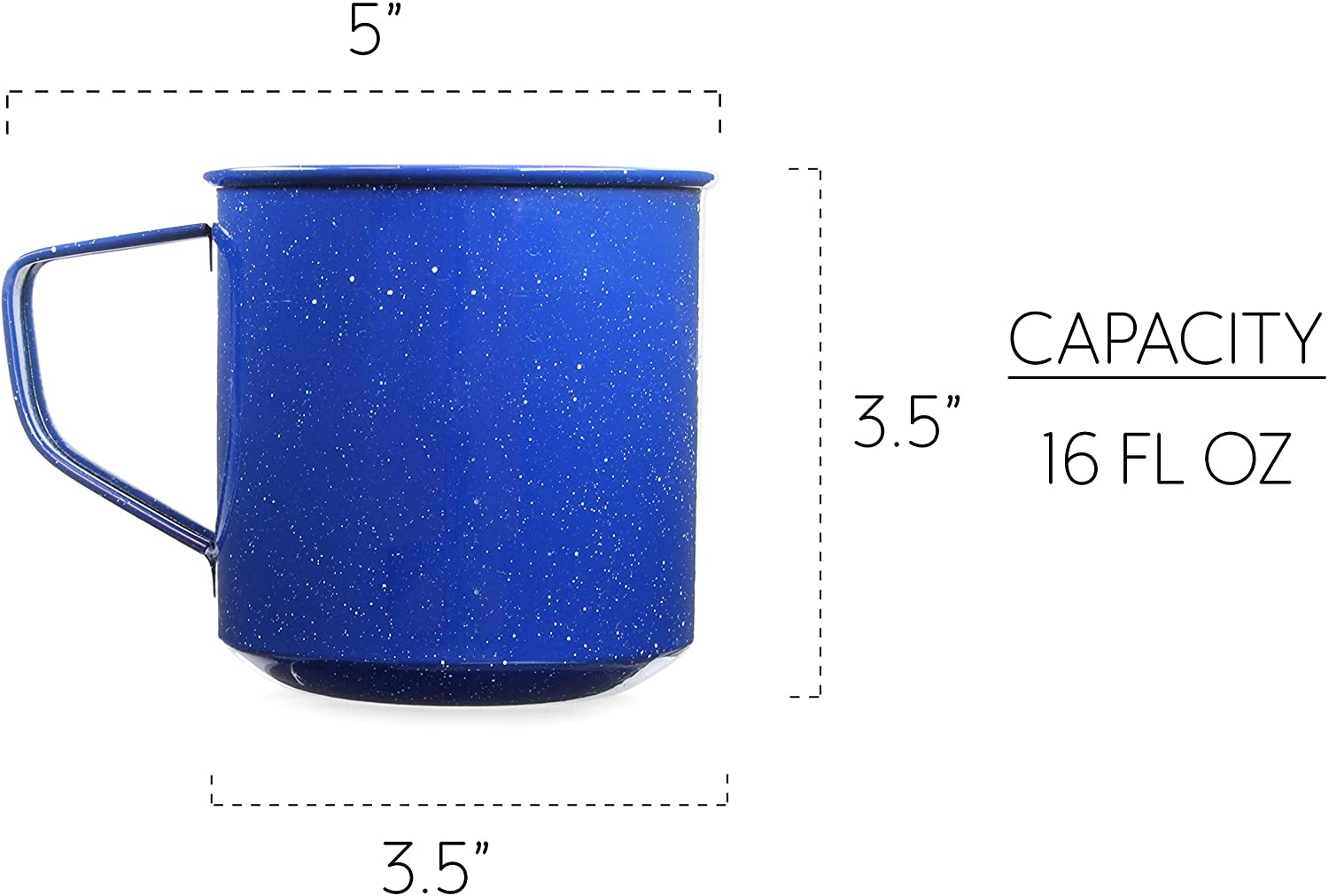 Darware Enamel Camping Coffee Mugs Set of 4 16oz Blue Metal Cups 
