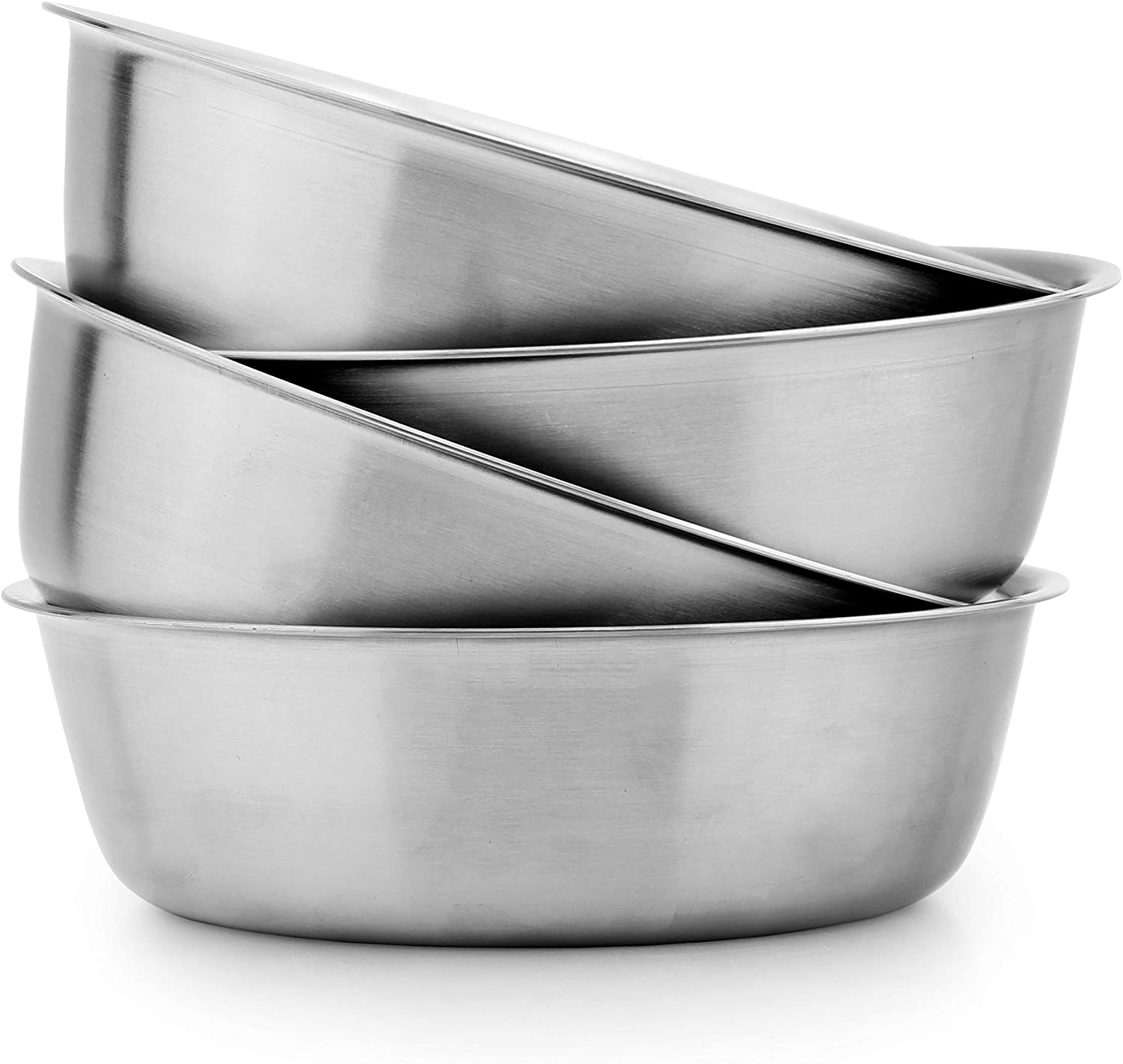 L-5.1inch Premium Heavy Duty Stainless Steel Bowl Stainless Steel Bowls For Baby Kids Adult & Normal Use .Double-walled heat-protection.Pack of 2 